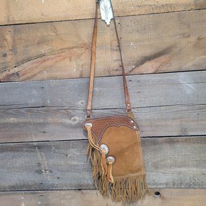 Vintage leather tassel bag